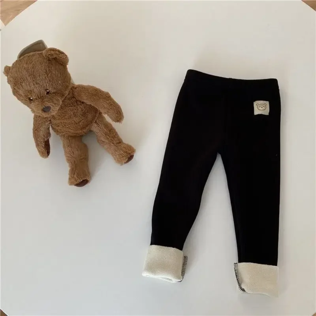 Ribbed Legging Black - fleece inside