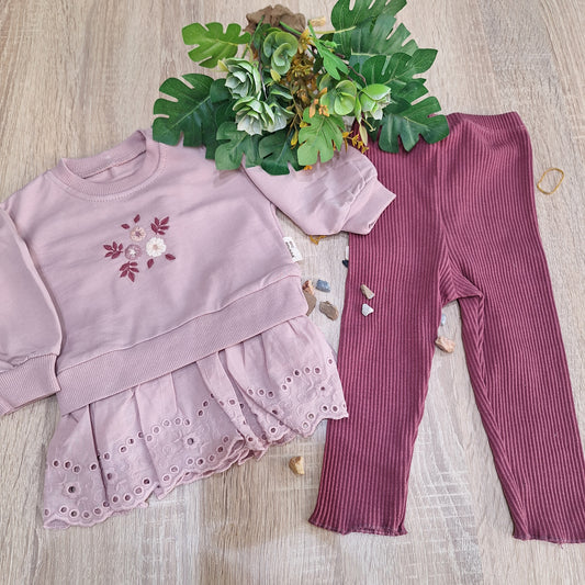 Purple flowers- cotton set