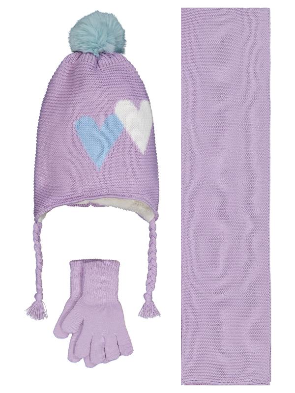 Hearts (2-5 years) - Scarf,beanie & gloves