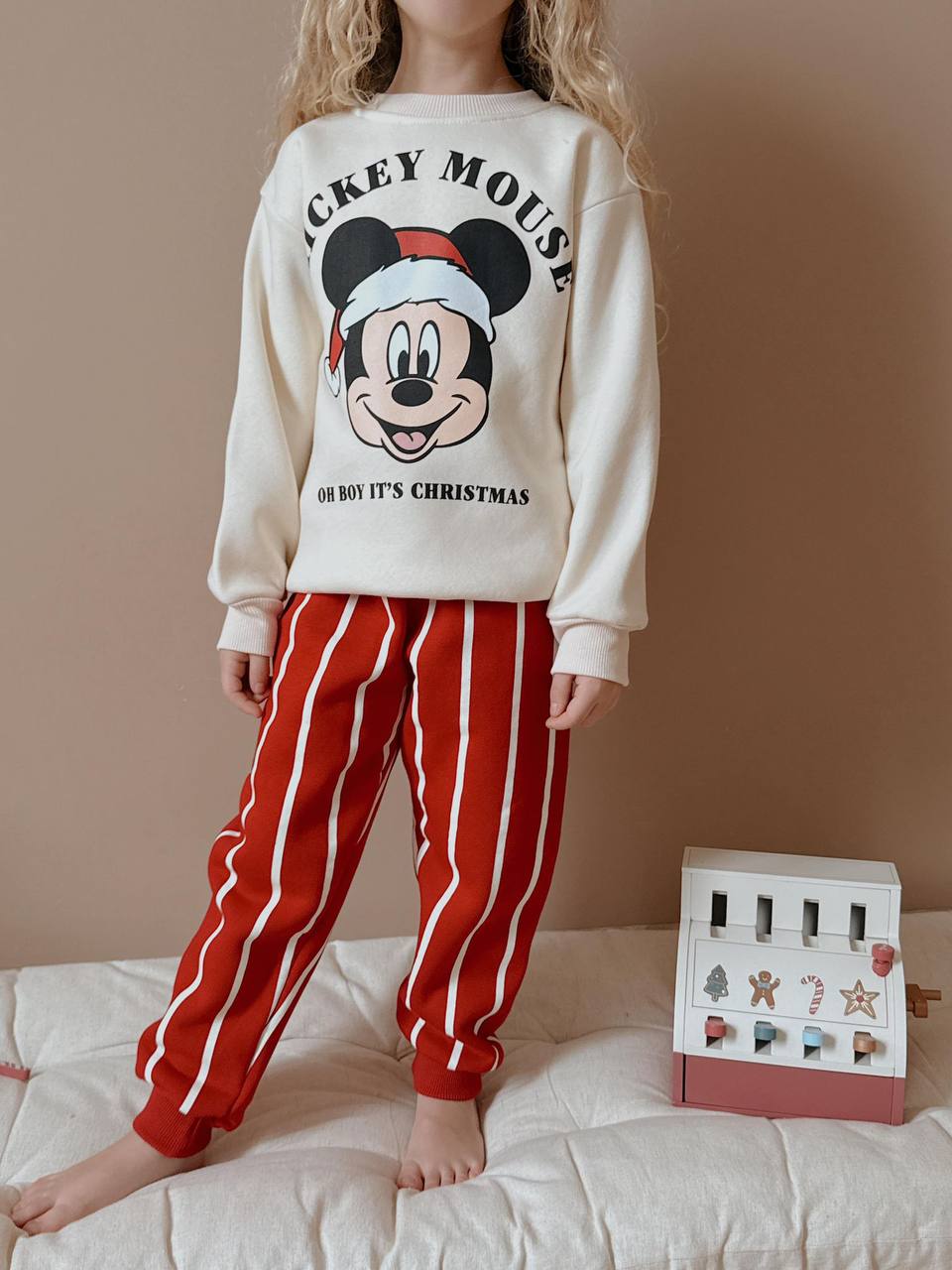 Mickey christmas white -  fleece set