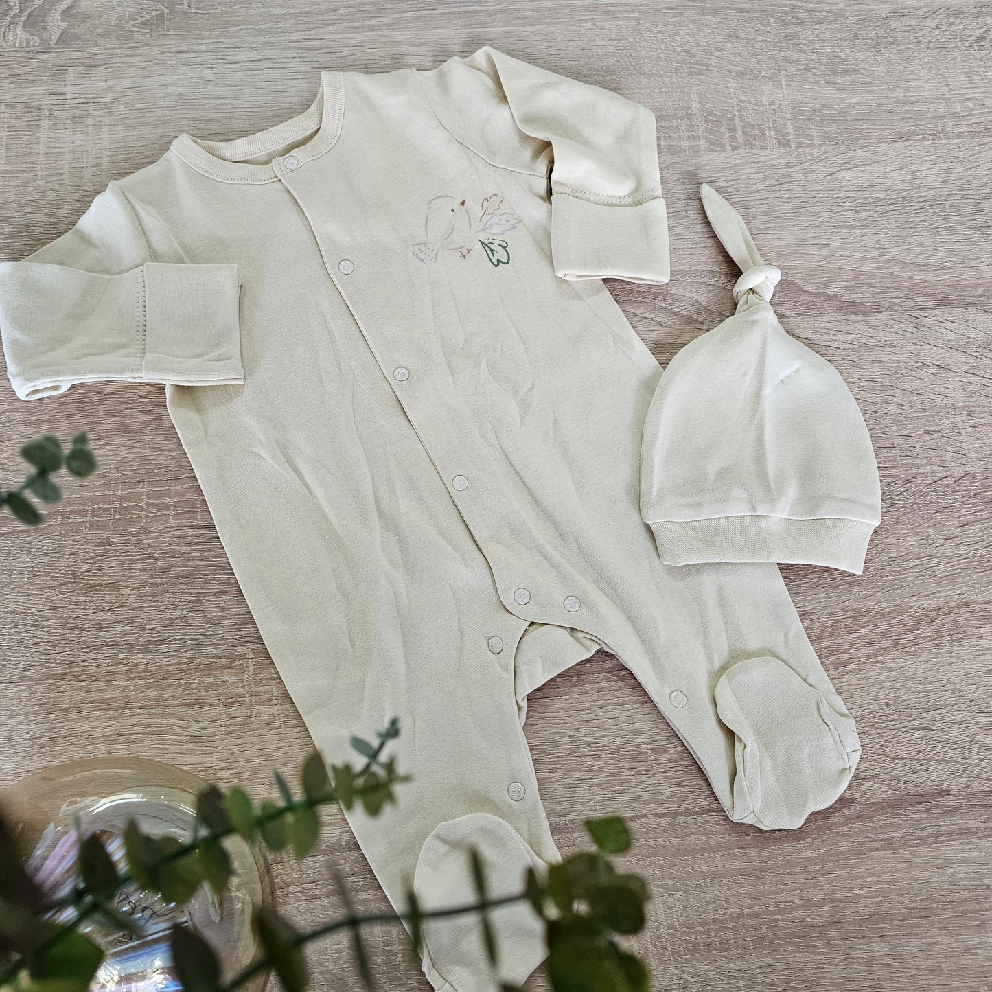 Bird cotton overall & hat