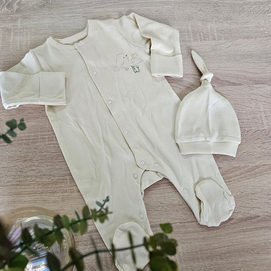 Bird cotton overall & hat