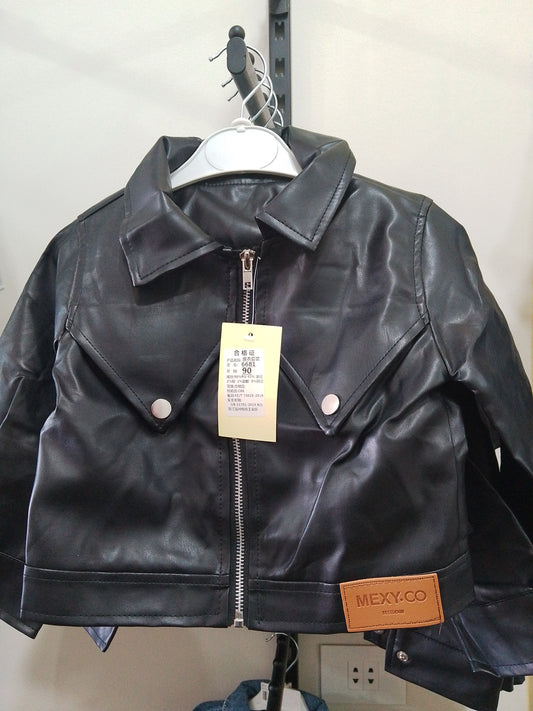 Leather jacket and skirt