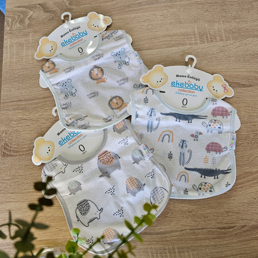 Cotton bib - nylon from back