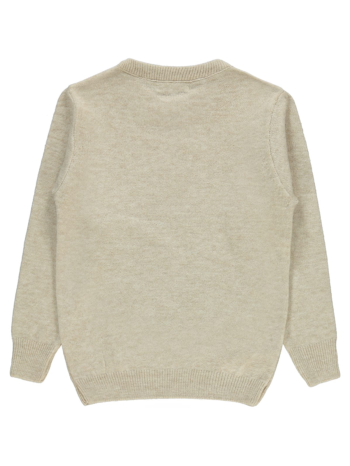 Wool sweater simple/ blue and beige