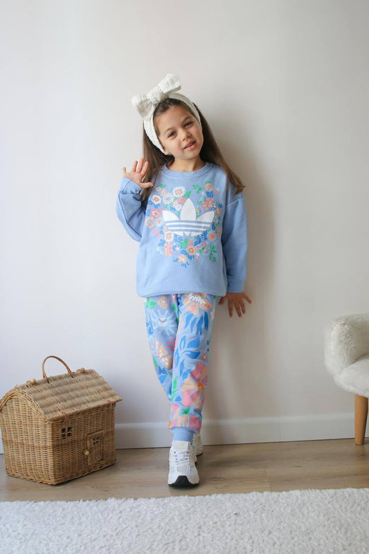 Adidas blue flowers-  cotton
