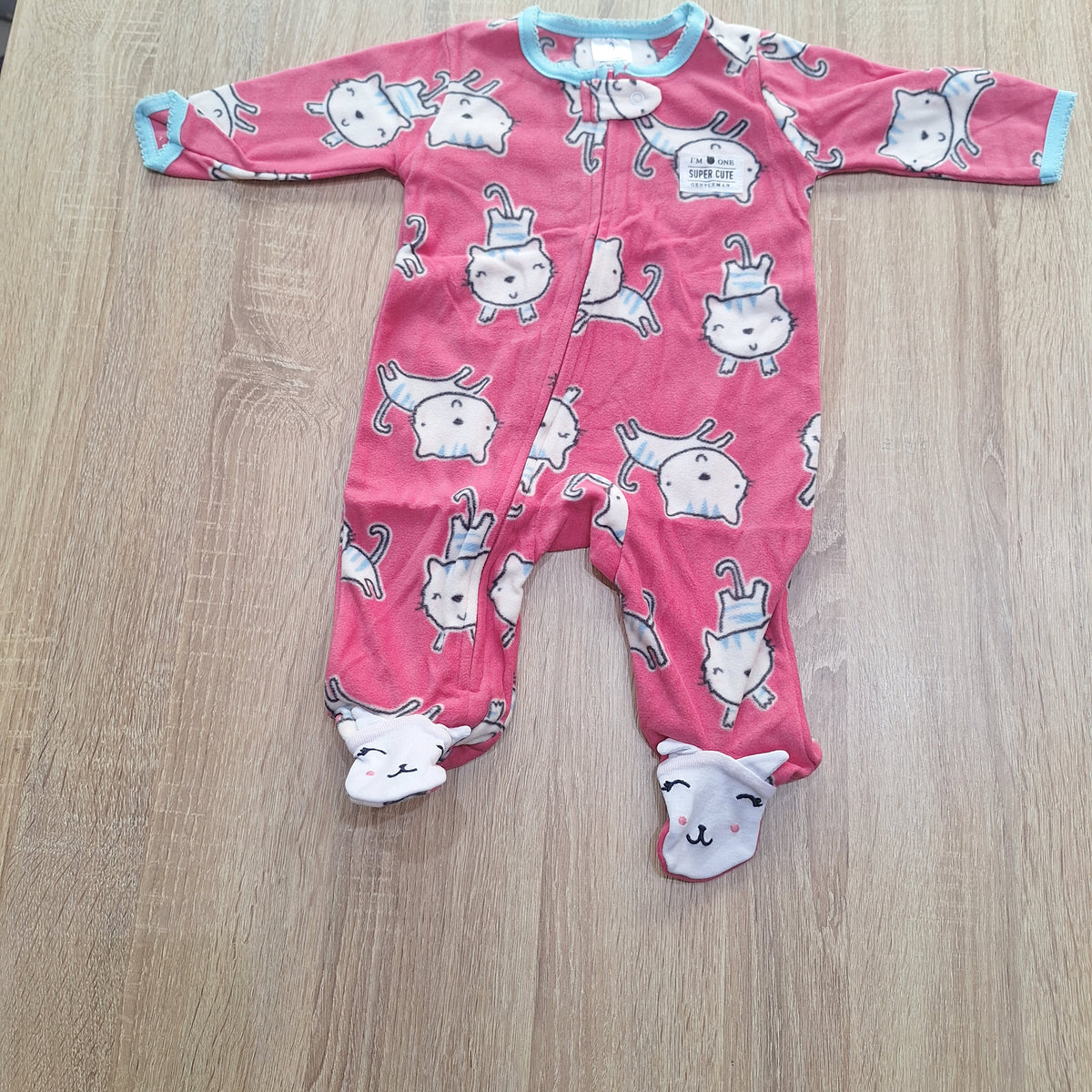 Mini cat pink velvet overall