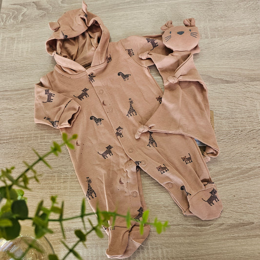 Giraffe cotton overall & doudou